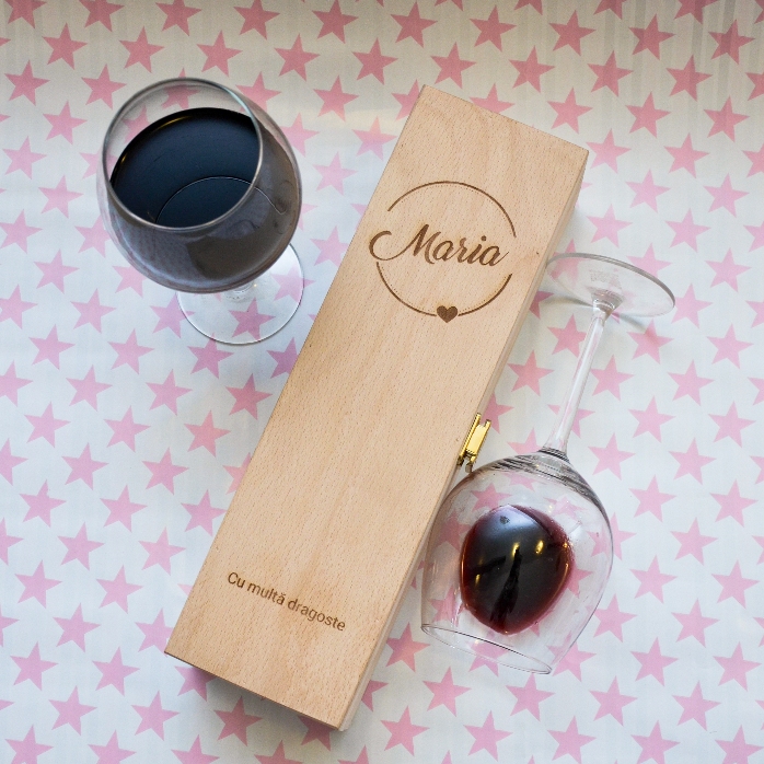 Coffret de vin personnalisé avec un nom et un texte