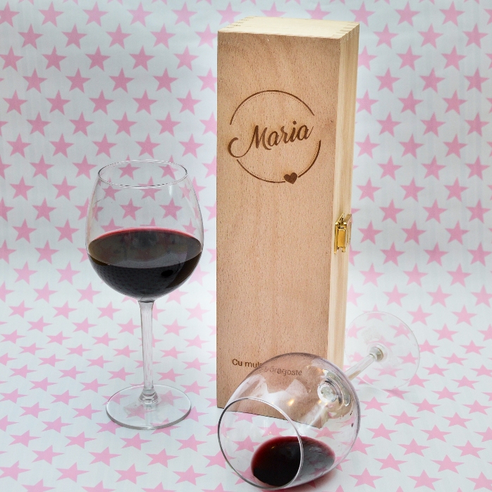 Coffret de vin personnalisé avec un nom et un texte