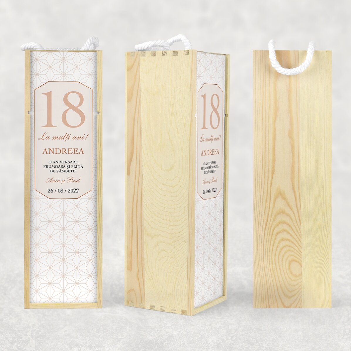 Coffret de vin personnalisé avec inscription - Anniversaire