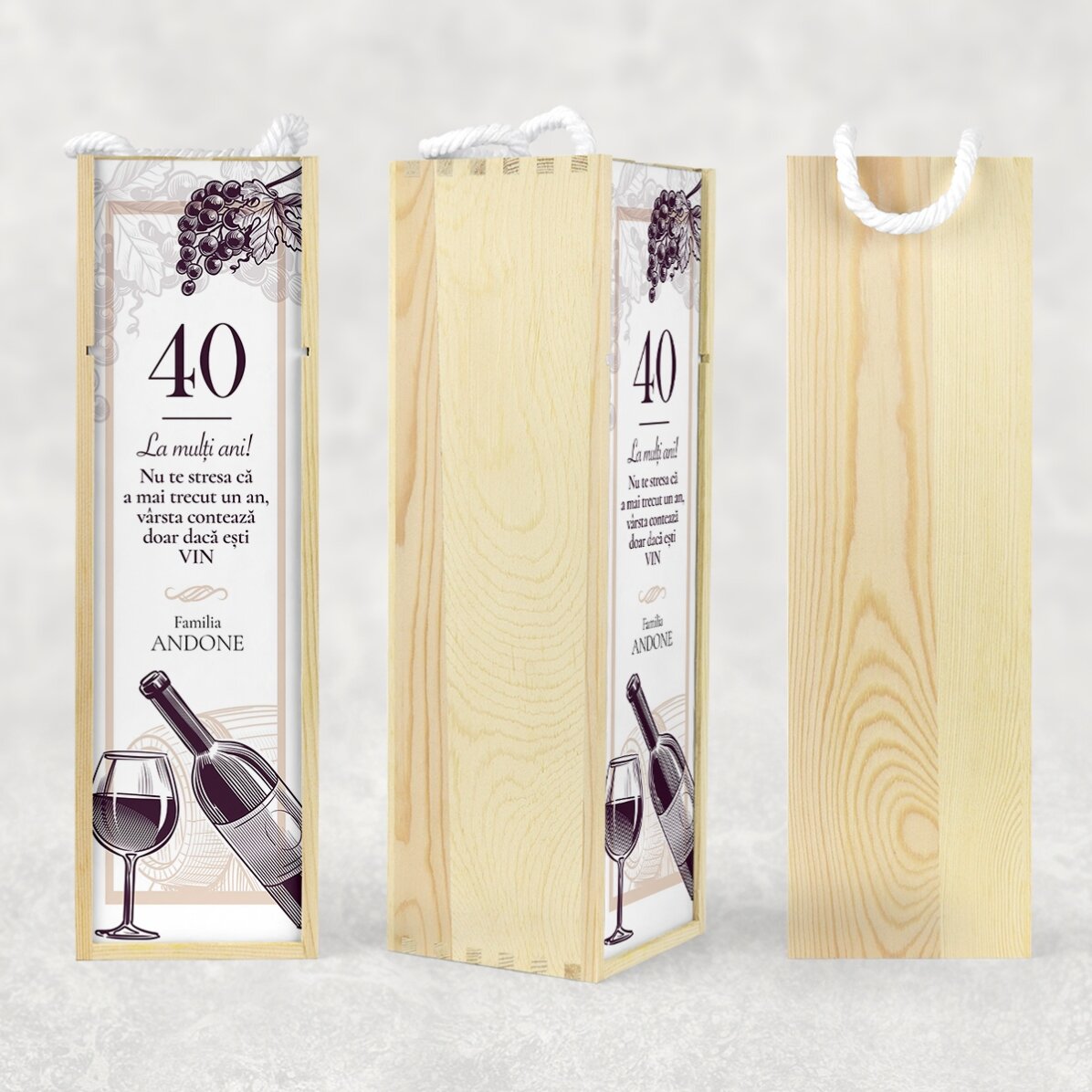 Coffret de vin personnalisé avec un message pour un anniversaire - Cheers