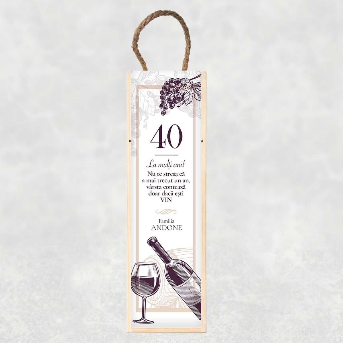 Coffret de vin personnalisé avec un message pour un anniversaire - Cheers