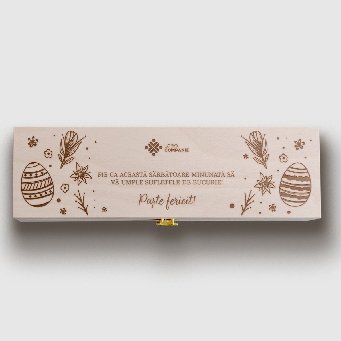 Coffret de vin personnalisé avec texte et logo - Joyeuses Pâques