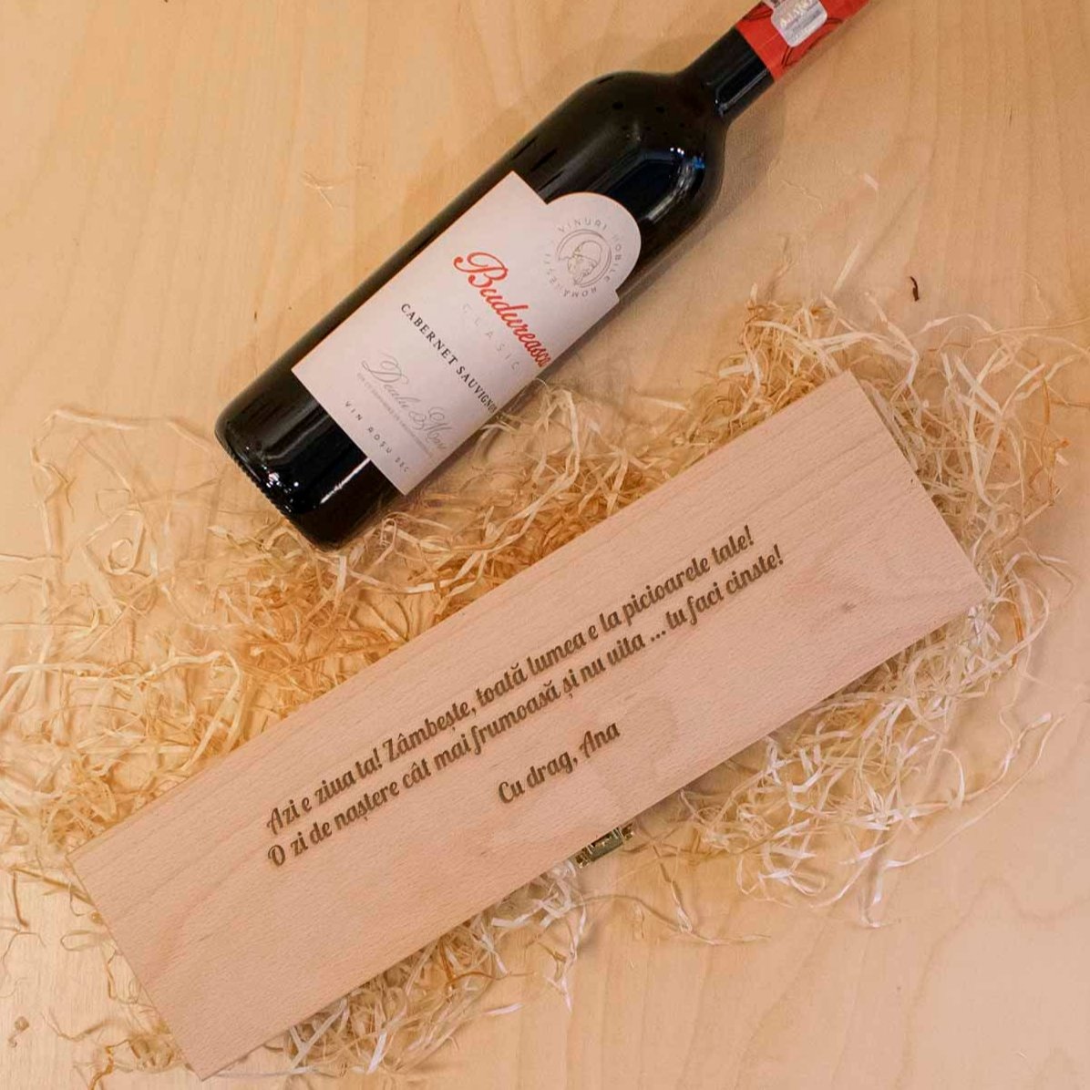 Coffret de vin personnalisé avec un message - Message pour les amis