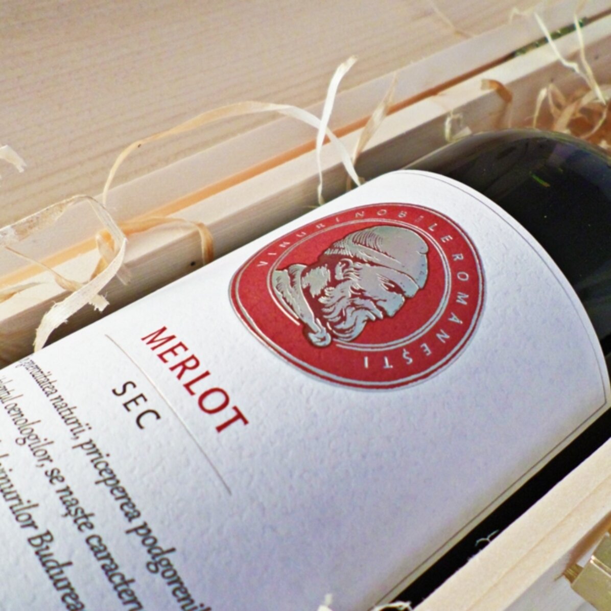Caisse de vin personnalisée avec un message - Vœux de Noël