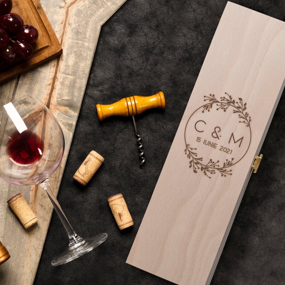 Caisse de vin personnalisée - Mariage