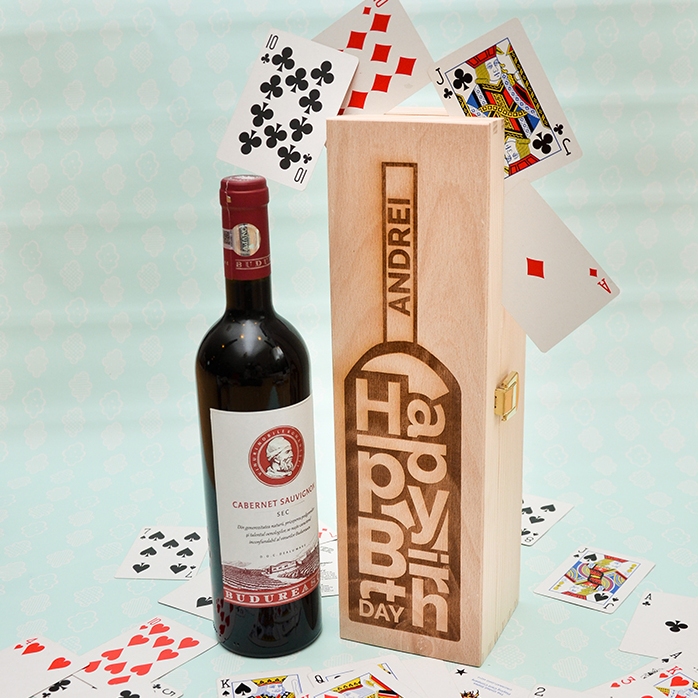Coffret de vin personnalisé - Bouteille « Happy Birthday »