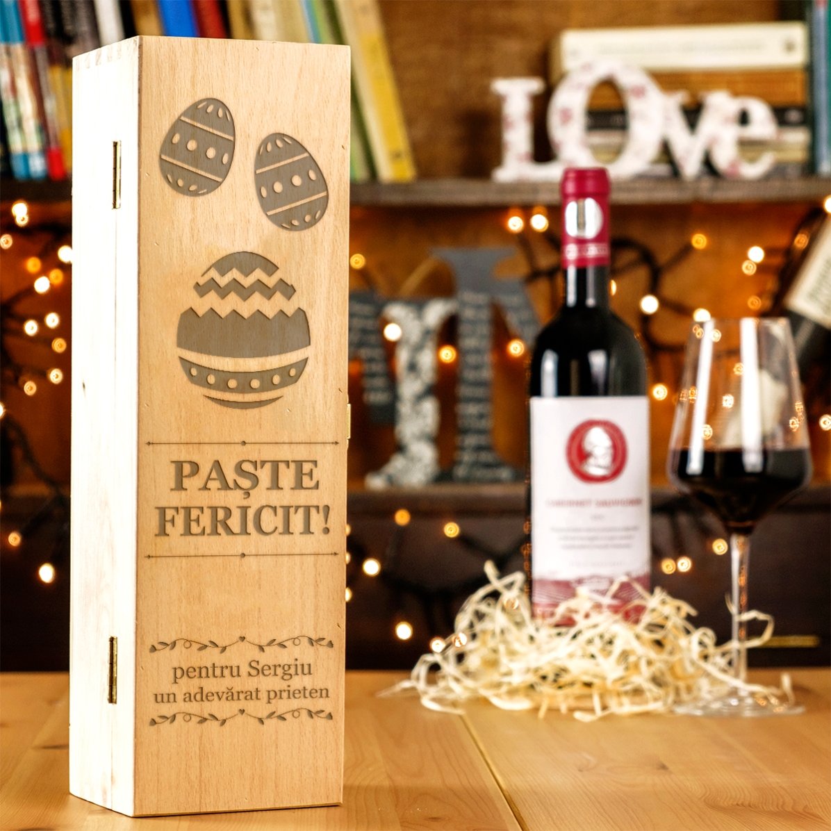 Coffret de vin personnalisé - Joyeuses Pâques !
