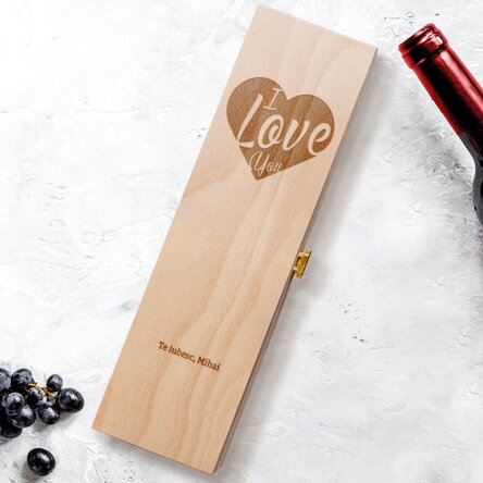 Caisse de vin personnalisée - I Love you