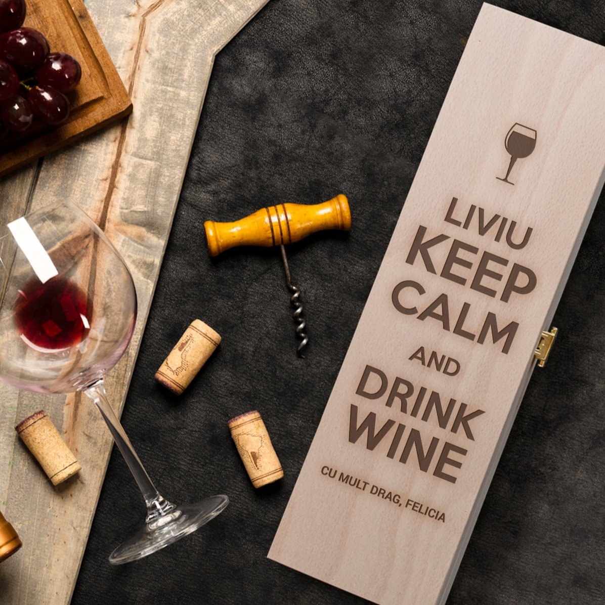 Caisse de vin personnalisée - Keep calm