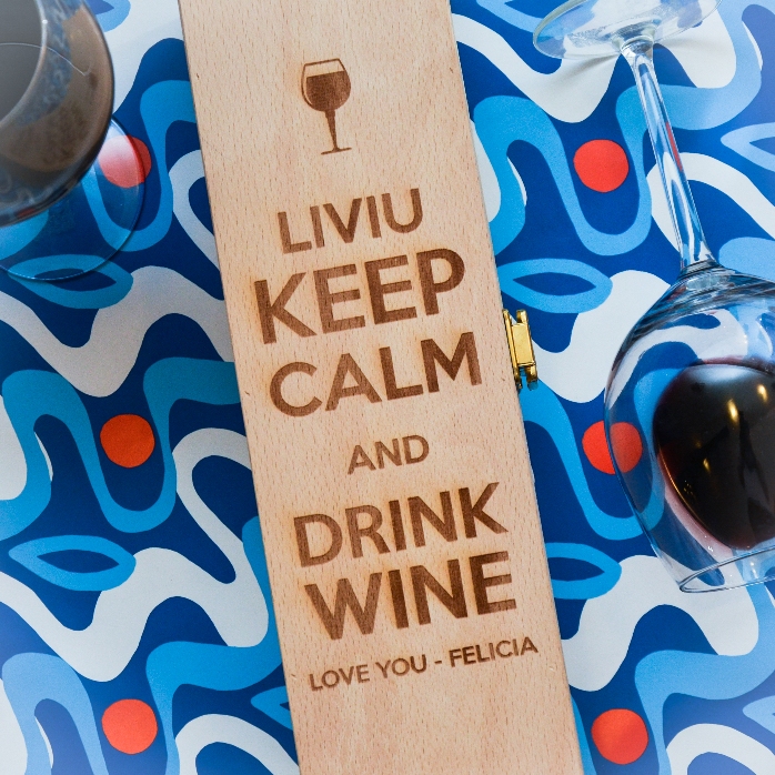 Caisse de vin personnalisée - Keep calm