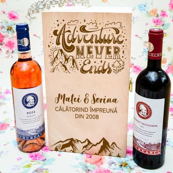 Coffret à vin personnalisé pour deux bouteilles - L