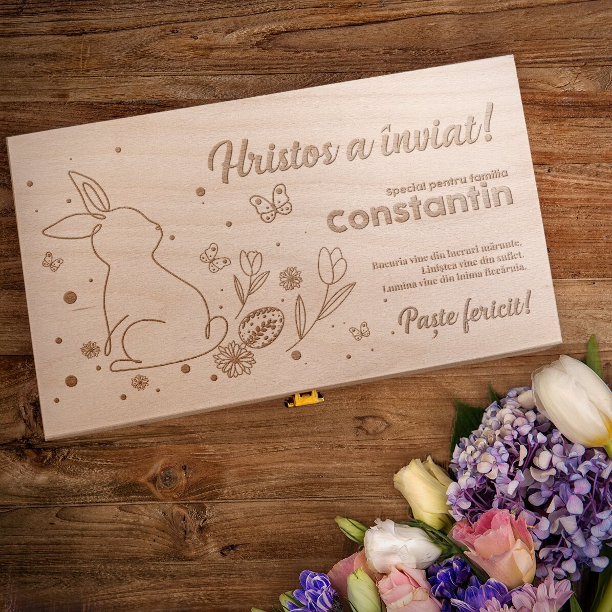 Coffret à vin personnalisé pour deux bouteilles avec l