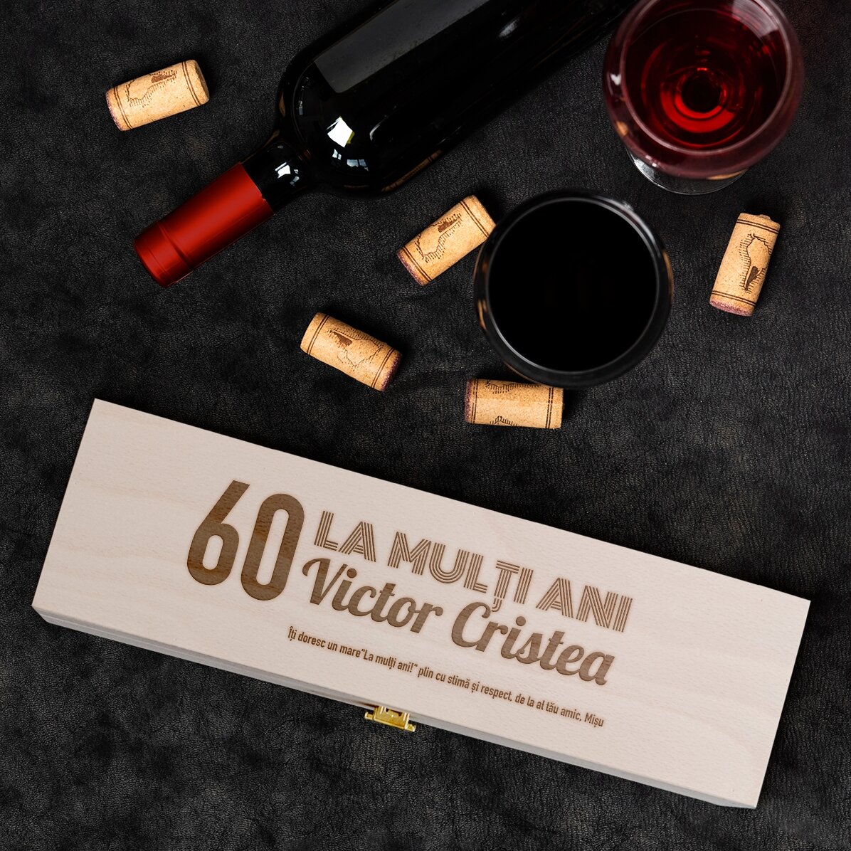 Coffret de vin personnalisé pour un anniversaire avec un message - Joyeux anniversaire