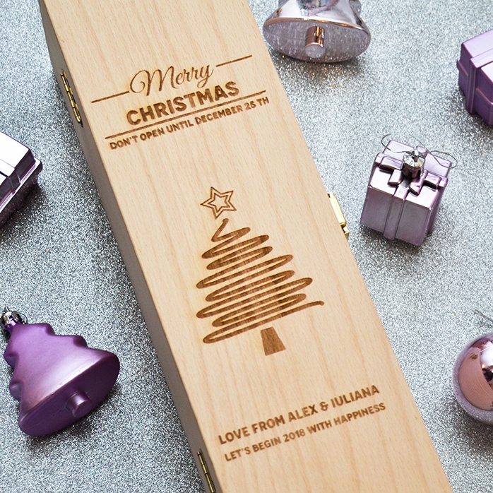 Coffret de vin personnalisé - Star Christmas Tree