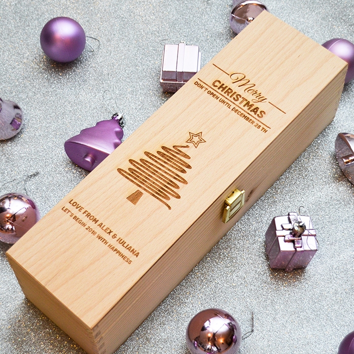 Coffret de vin personnalisé - Star Christmas Tree