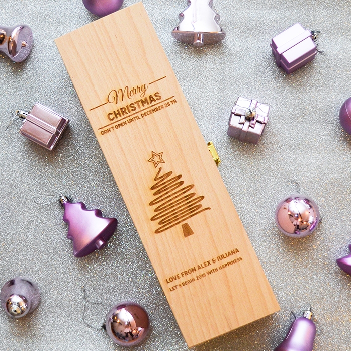 Coffret de vin personnalisé - Star Christmas Tree