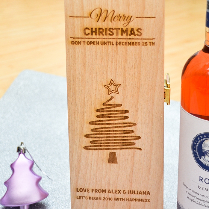 Coffret de vin personnalisé - Star Christmas Tree