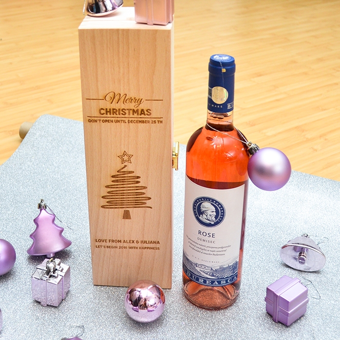 Coffret de vin personnalisé - Star Christmas Tree