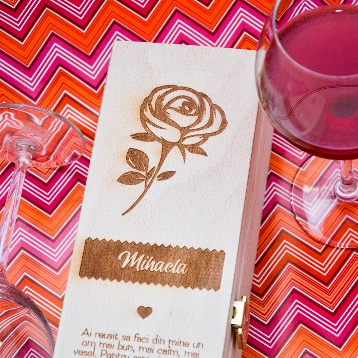 Coffret de vin personnalisé - La rose de l