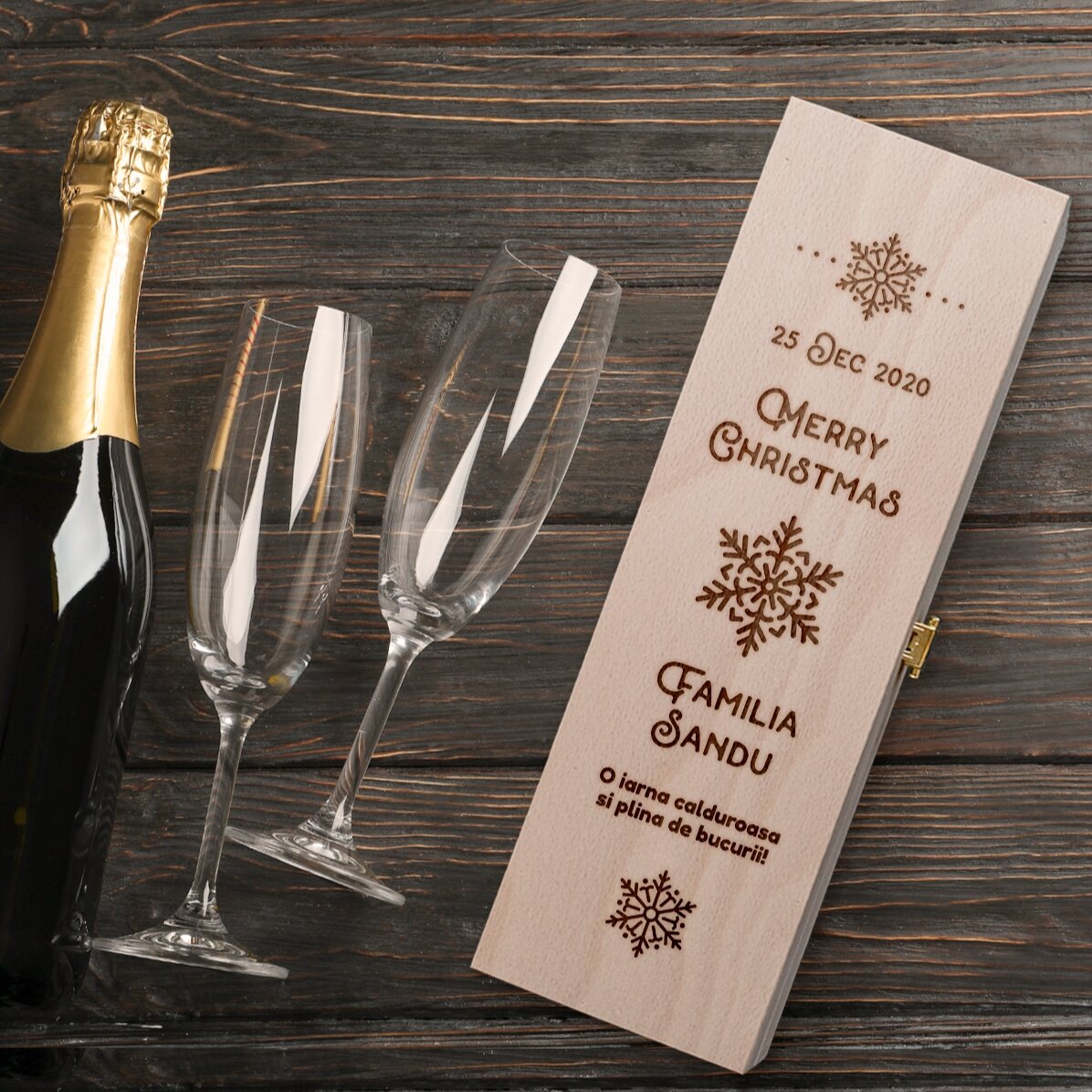 Coffret de vin mousseux personnalisé - Christmas magic