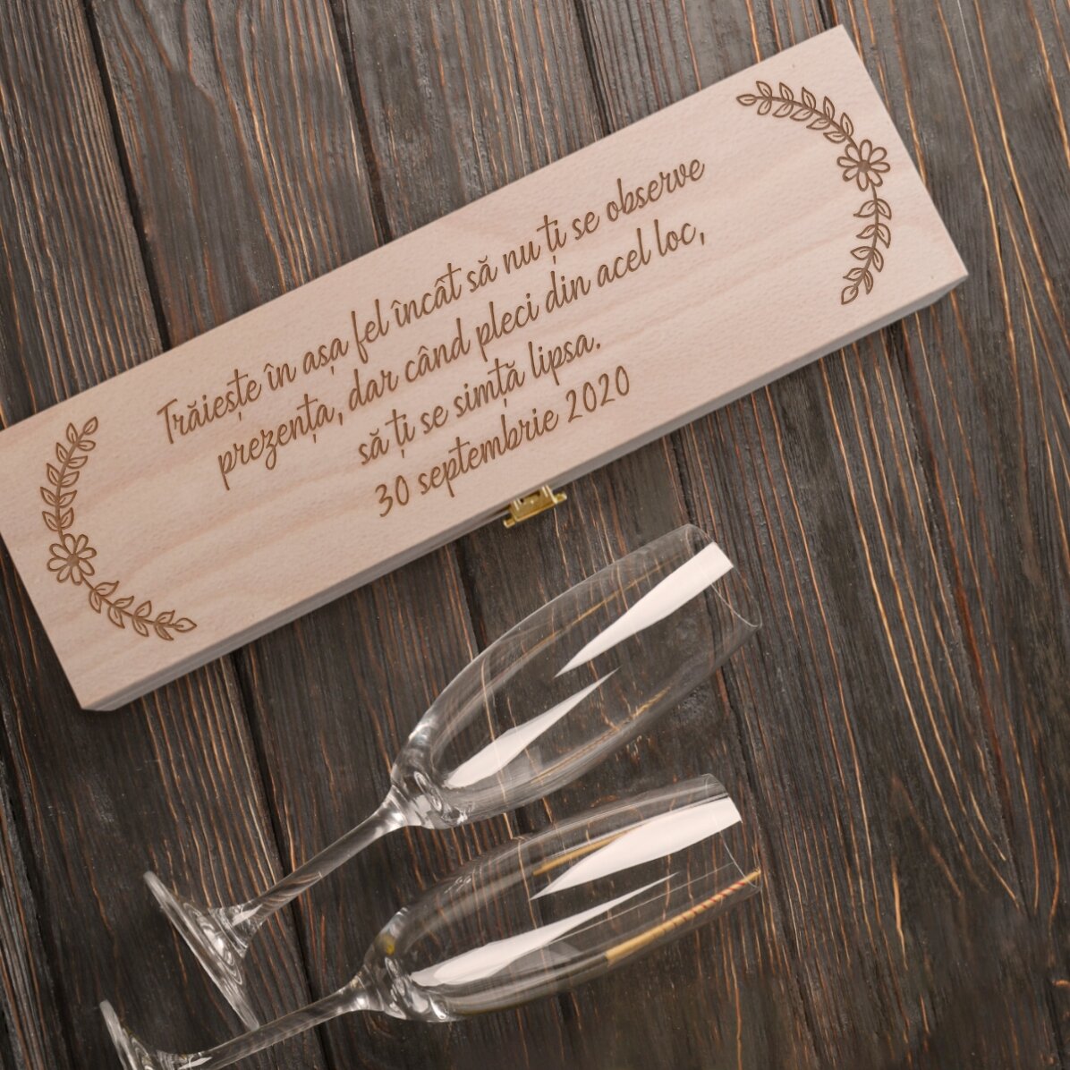 Coffret de vin mousseux personnalisé avec un message