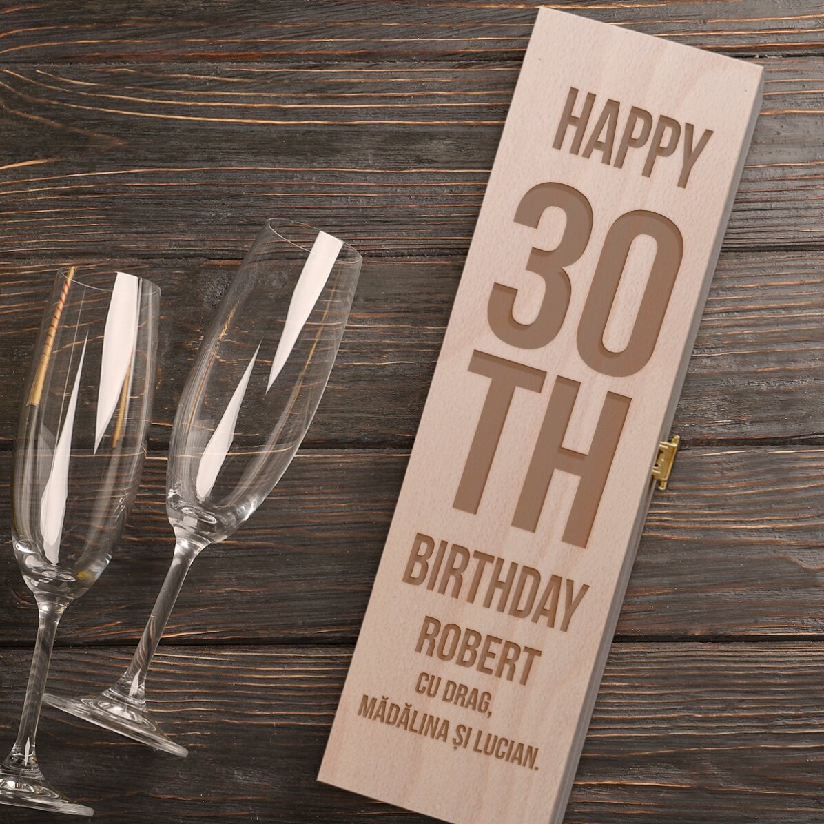 Coffret de vin mousseux personnalisé - Joyeux anniversaire