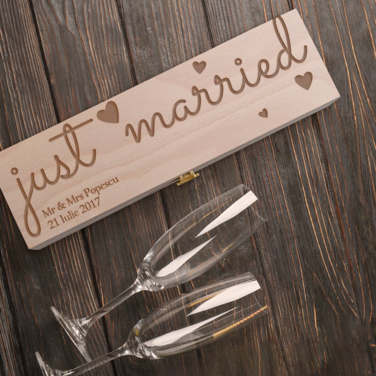Personalised sparkling wine box - Just married