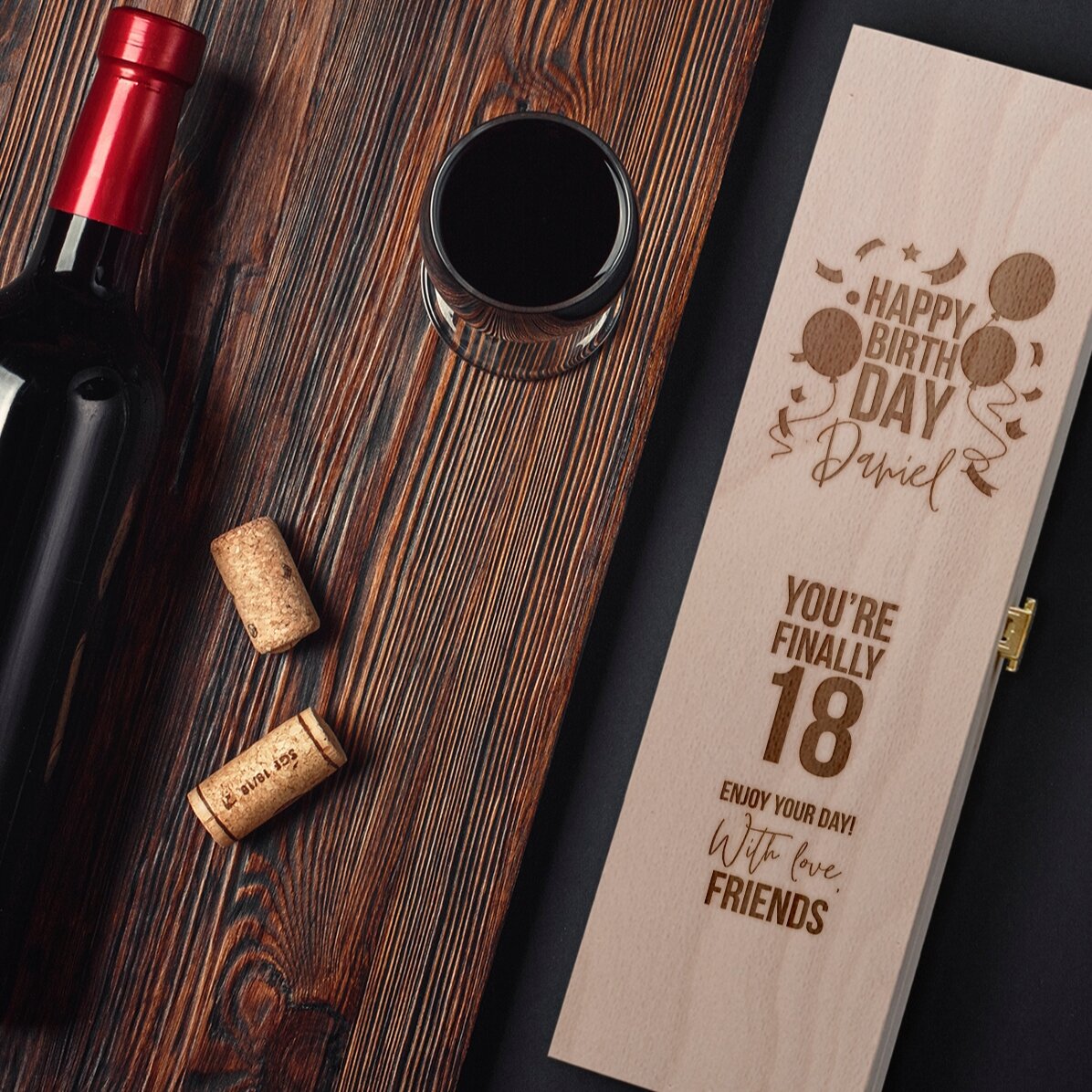 Coffret de vin mousseux personnalisé - modèle « anniversaire »