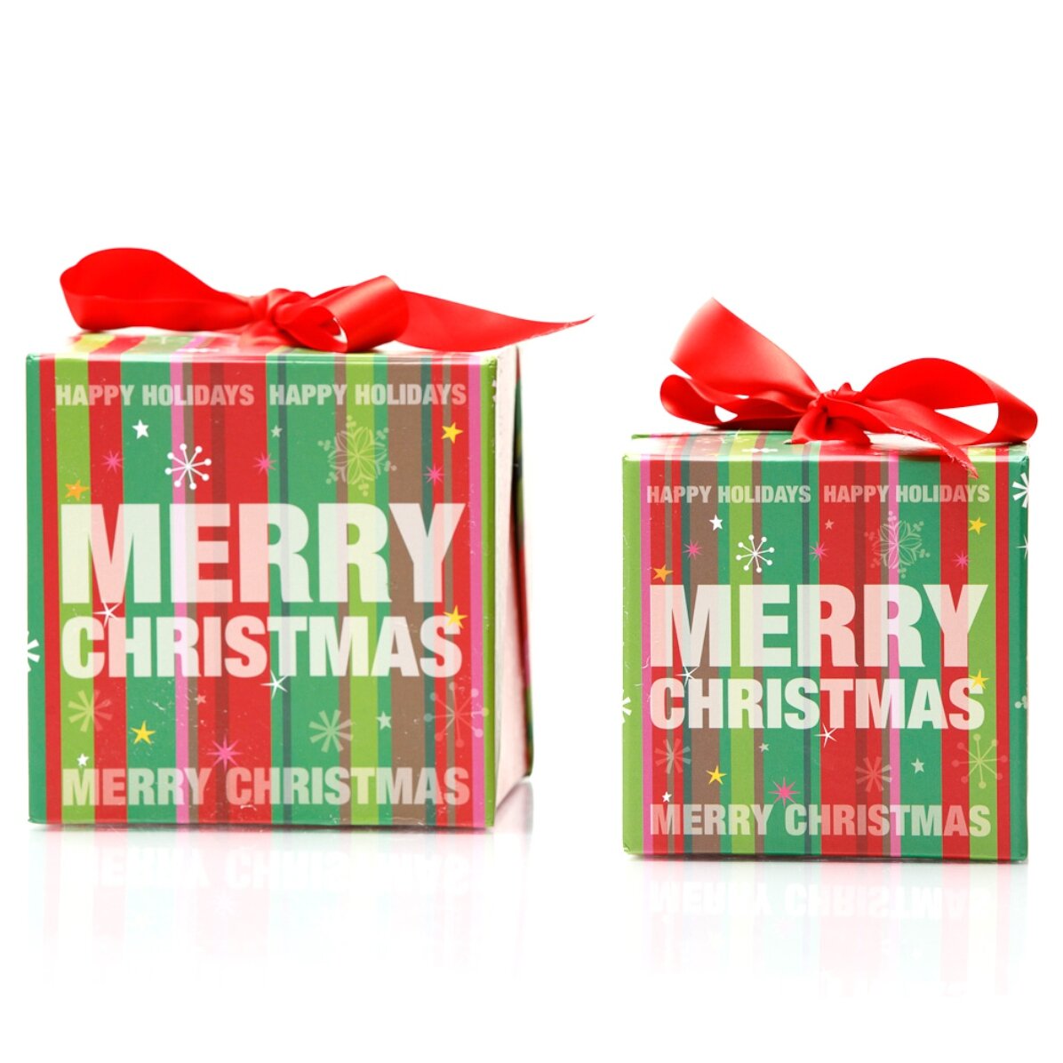 Coffret cadeau de Noël - motif flocons de neige