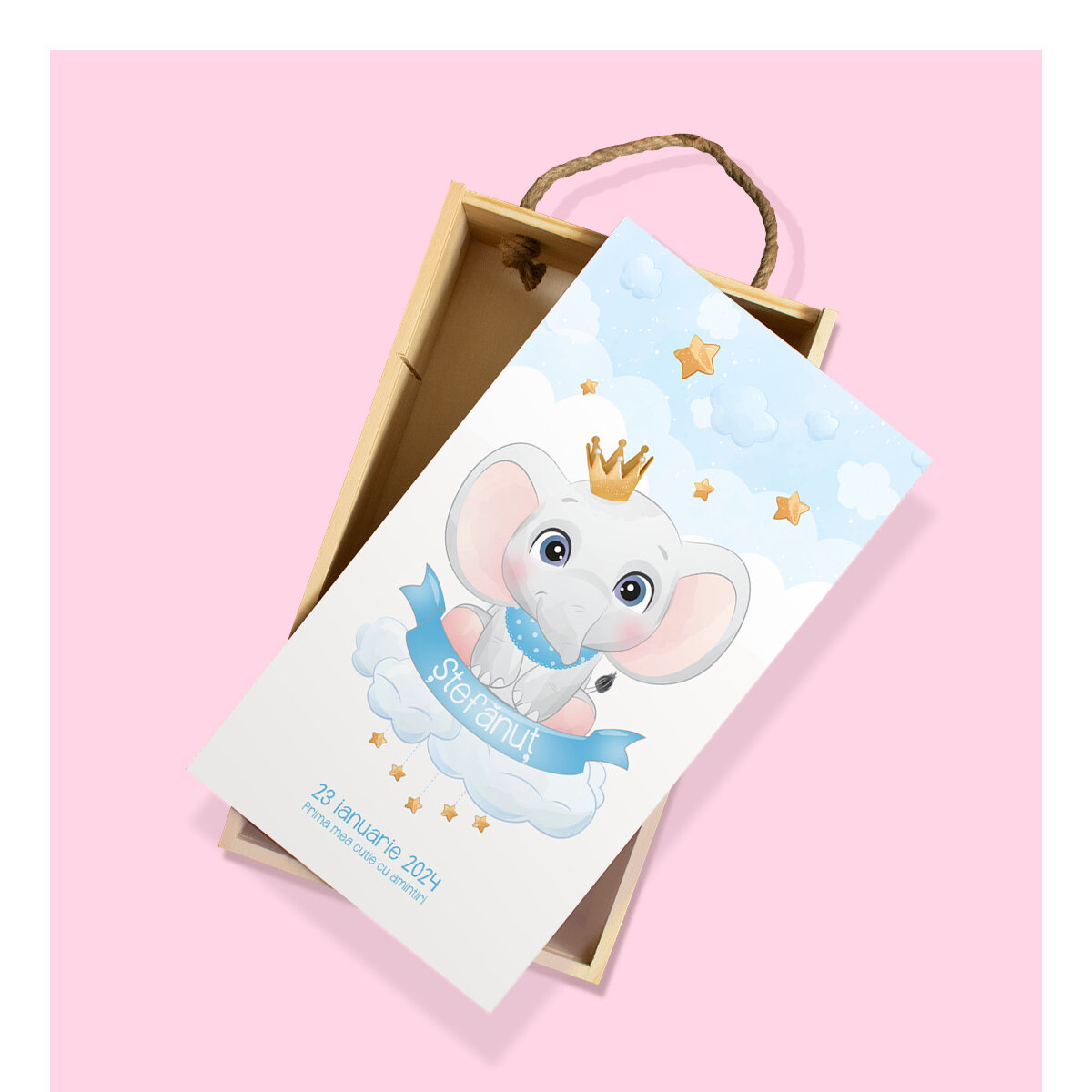 Coffrets cadeaux en bois pour un baptême