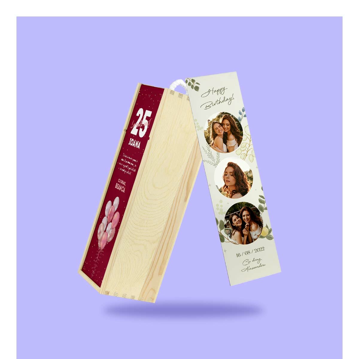 Boîtes à vin personnalisées avec photo