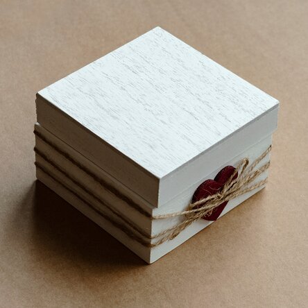 Wooden box with heart