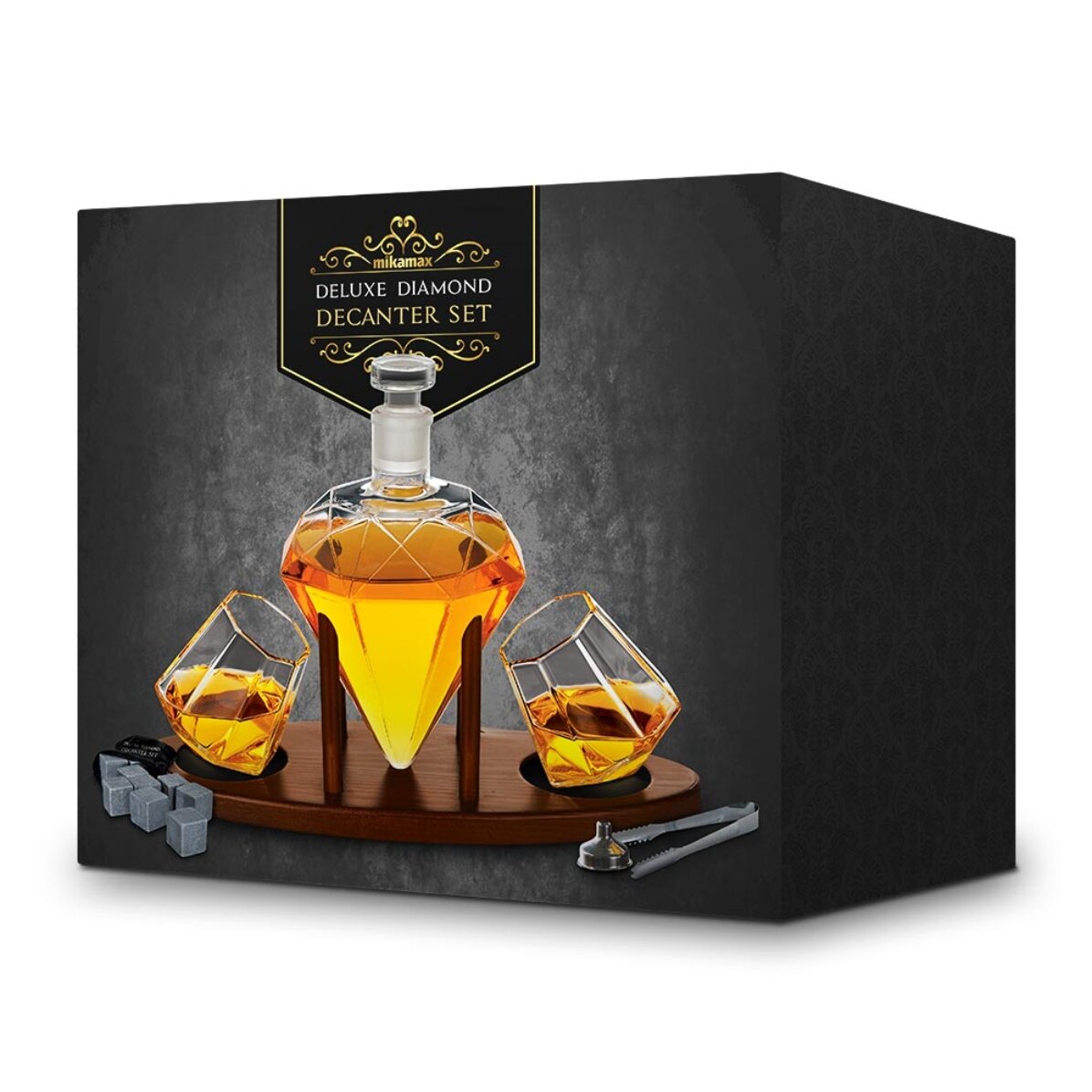 Décanteur de luxe « Diamant » avec deux verres