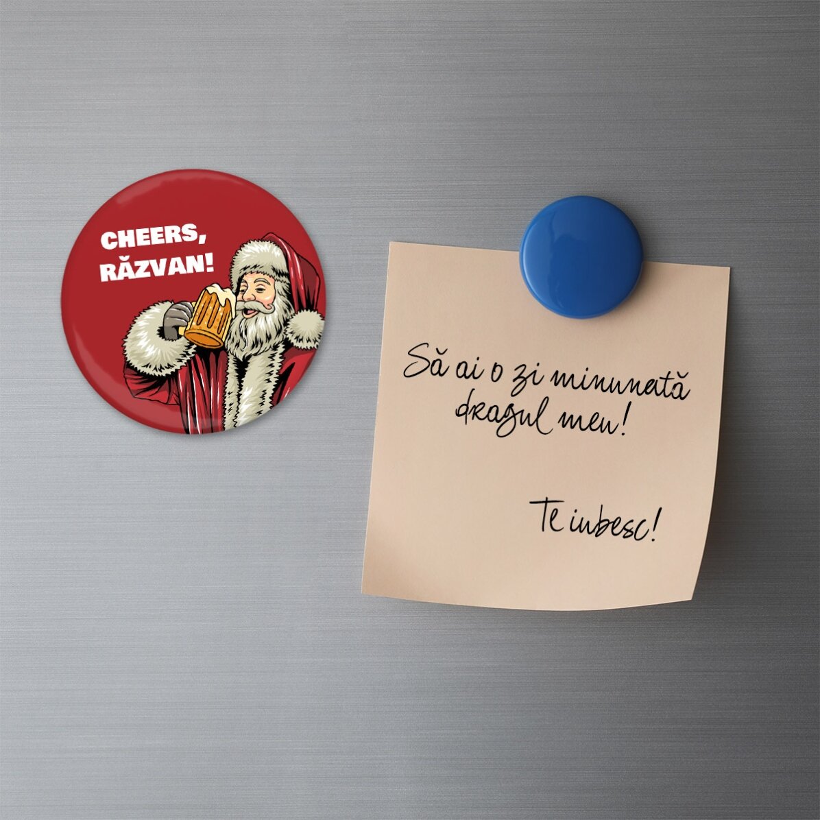 Ouvre-bouteille magnétique personnalisé avec inscription - Père Noël