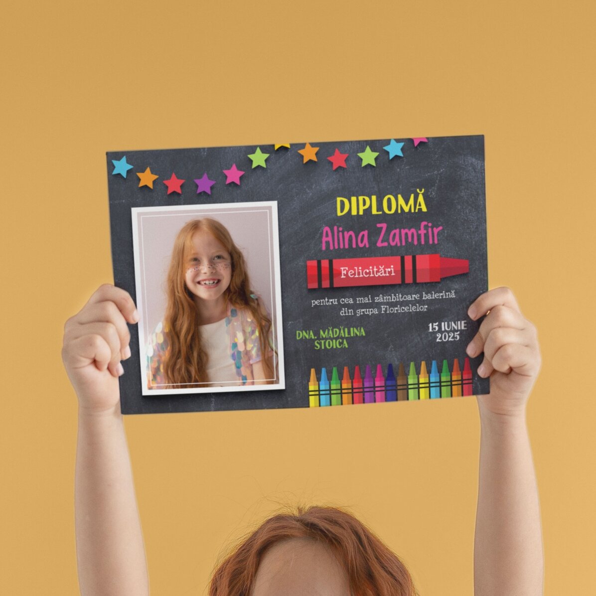 Diplôme personnalisé avec texte et photo pour les plus petits