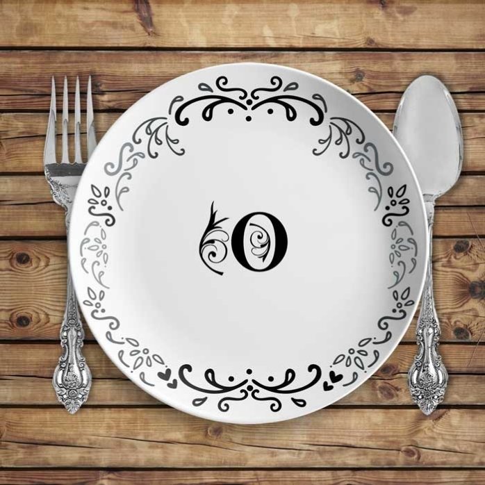 Assiette personnalisée avec une initiale - Monogramme