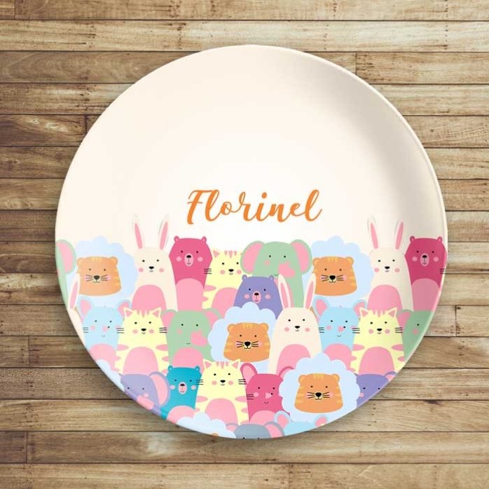 Assiette personnalisée avec inscription - Animaux