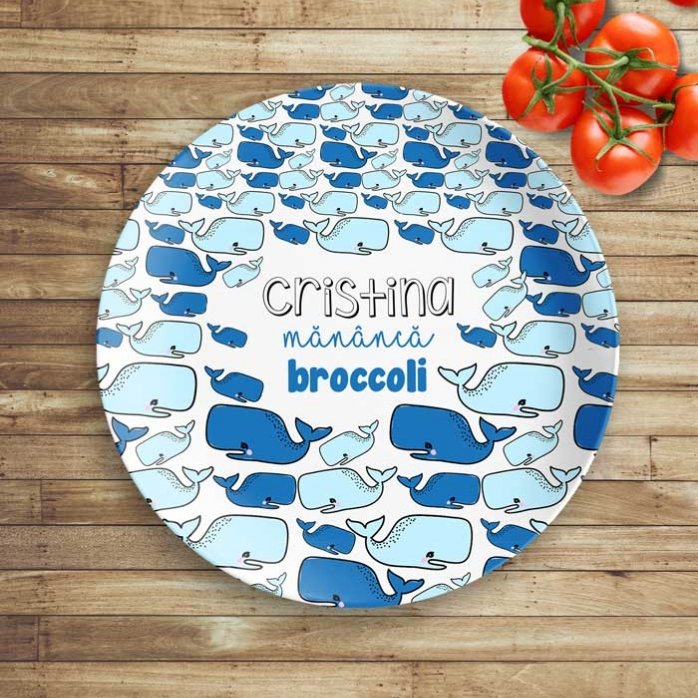 Assiette personnalisée avec inscription - Whale