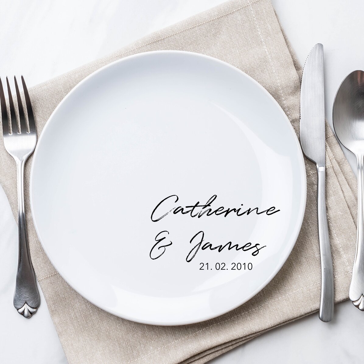 Personalised plate with text - Wedding model
