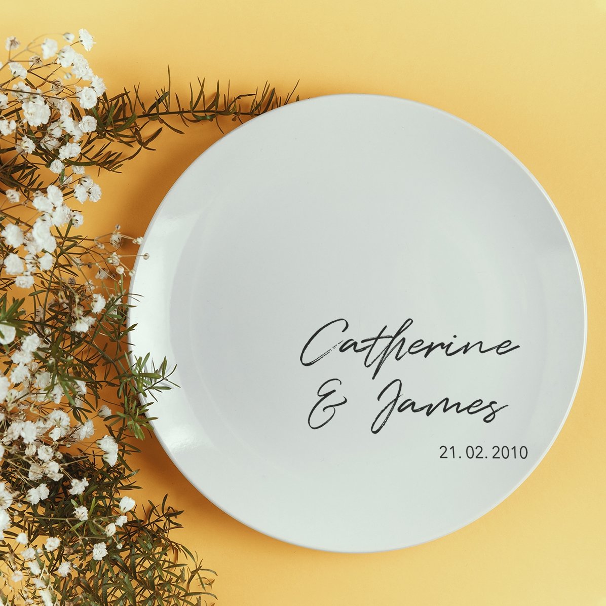 Personalised plate with text - Wedding model
