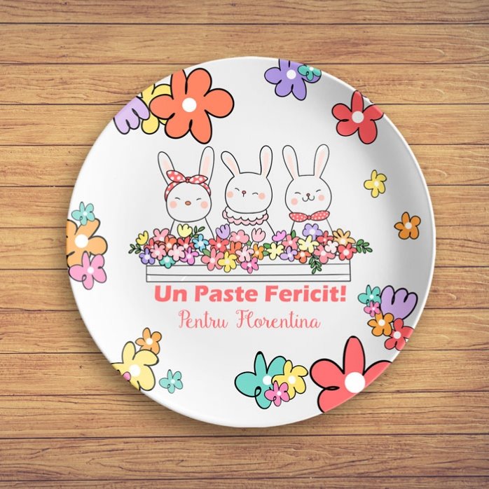 Personalised plate with text - Easter