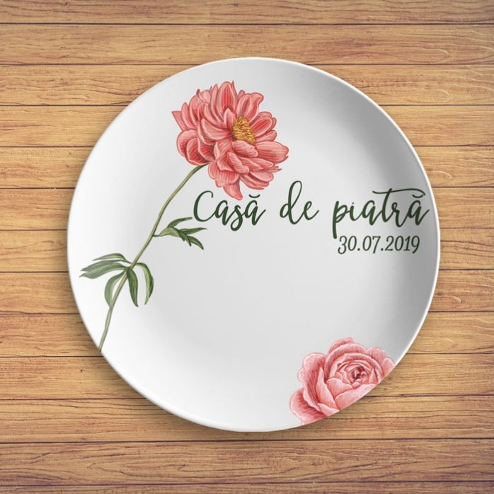 Personalised plate with text - Wedding