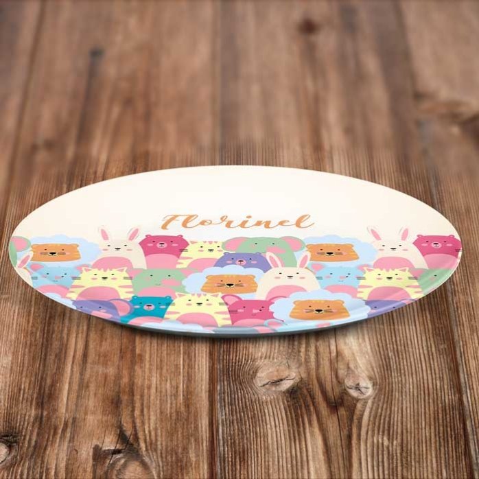 Assiette personnalisée avec inscription - Animaux