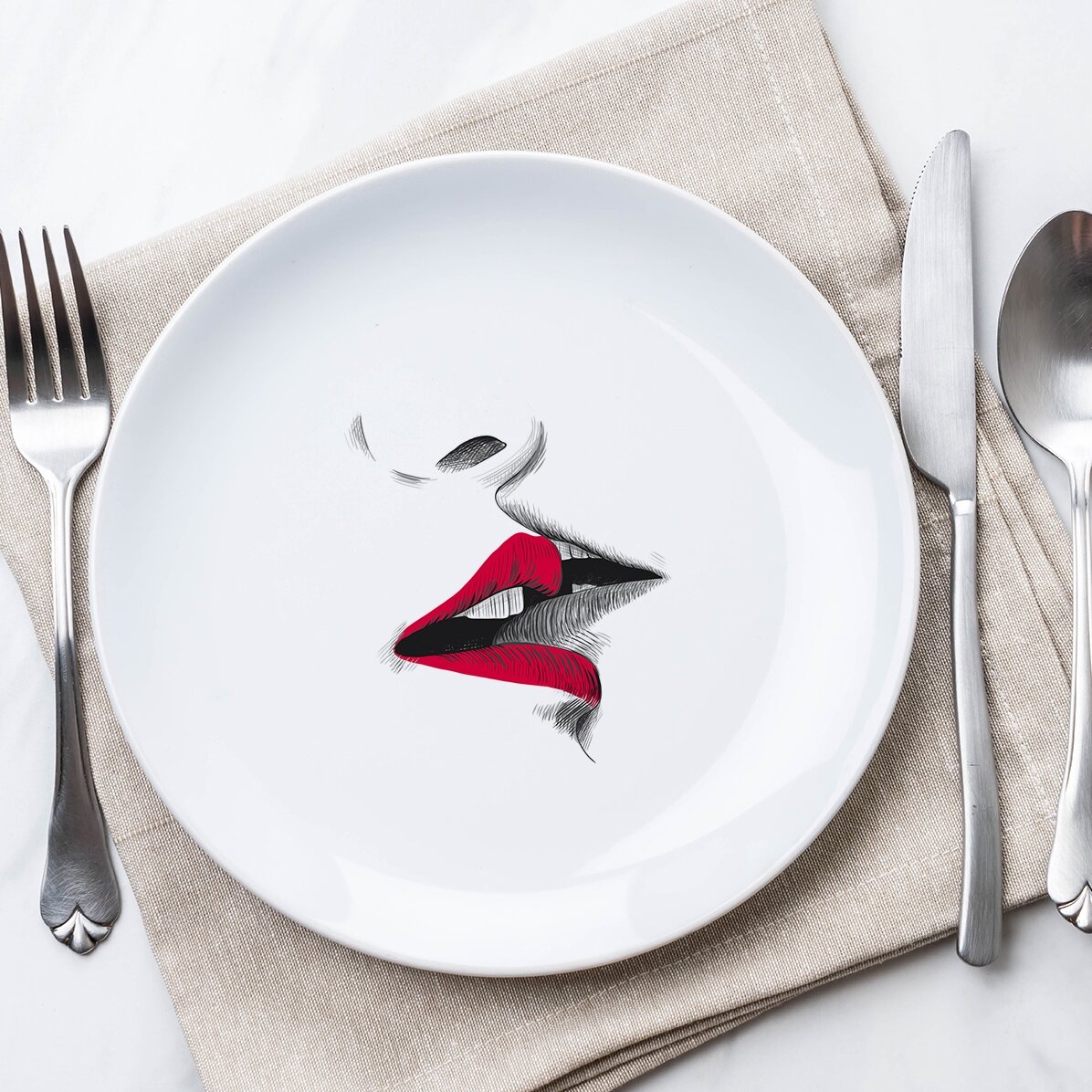Assiette personnalisée Lips