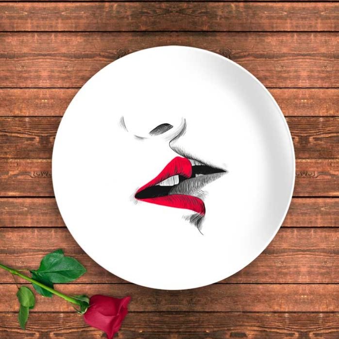 Assiette personnalisée Lips