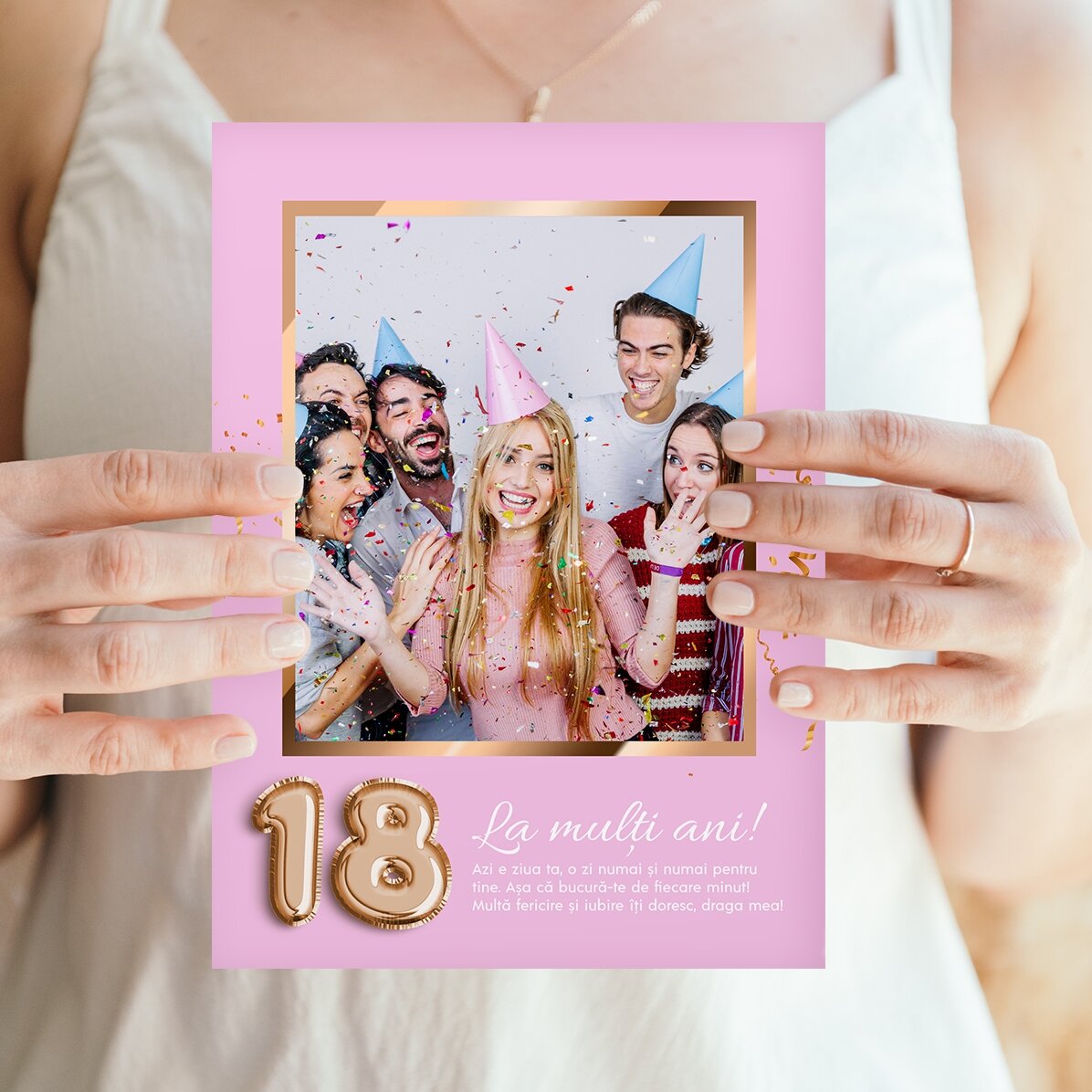 Carte de vœux magnétique personnalisée avec une photo, un numéro et un message pour un anniversaire