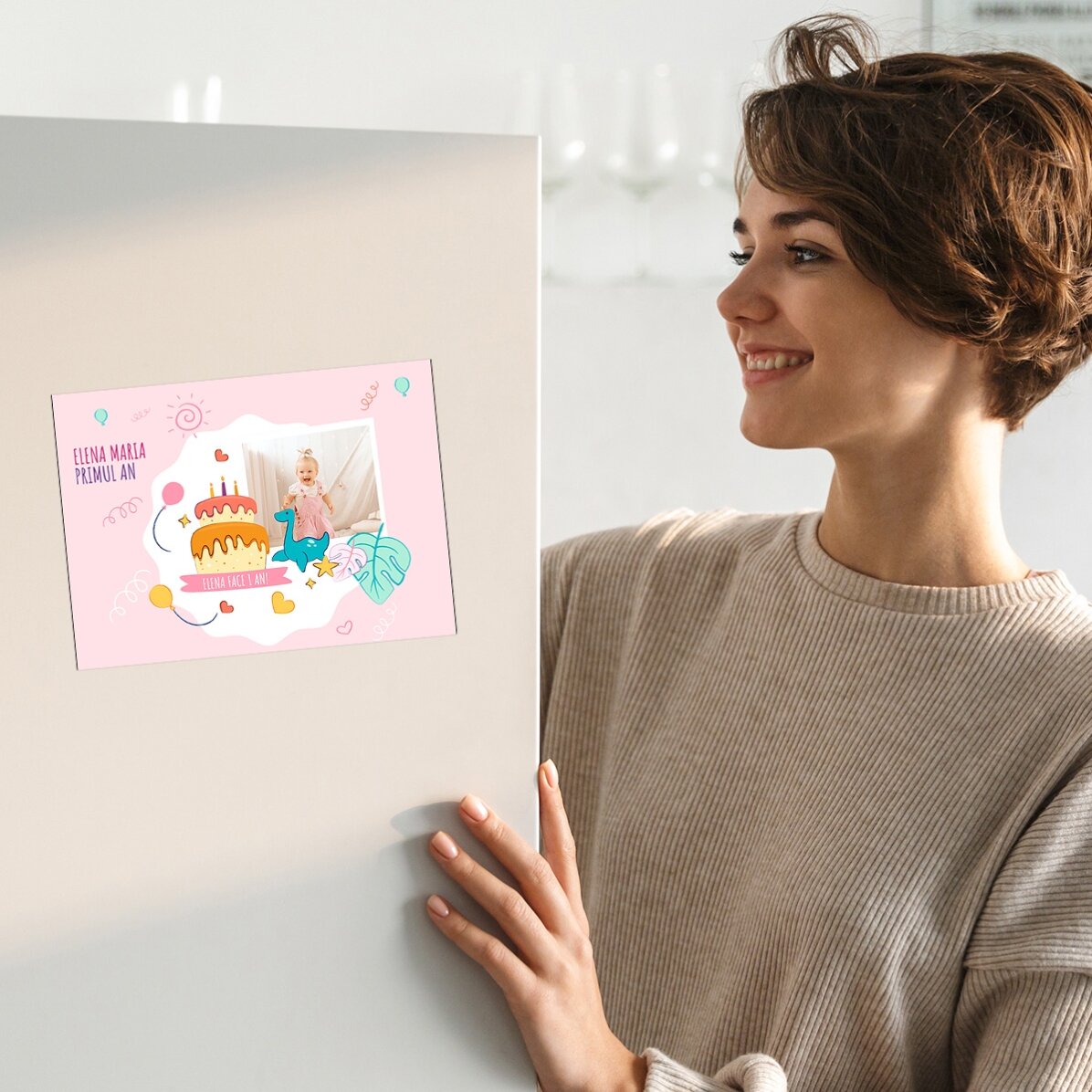 Carte de vœux magnétique personnalisée avec une photo pour l