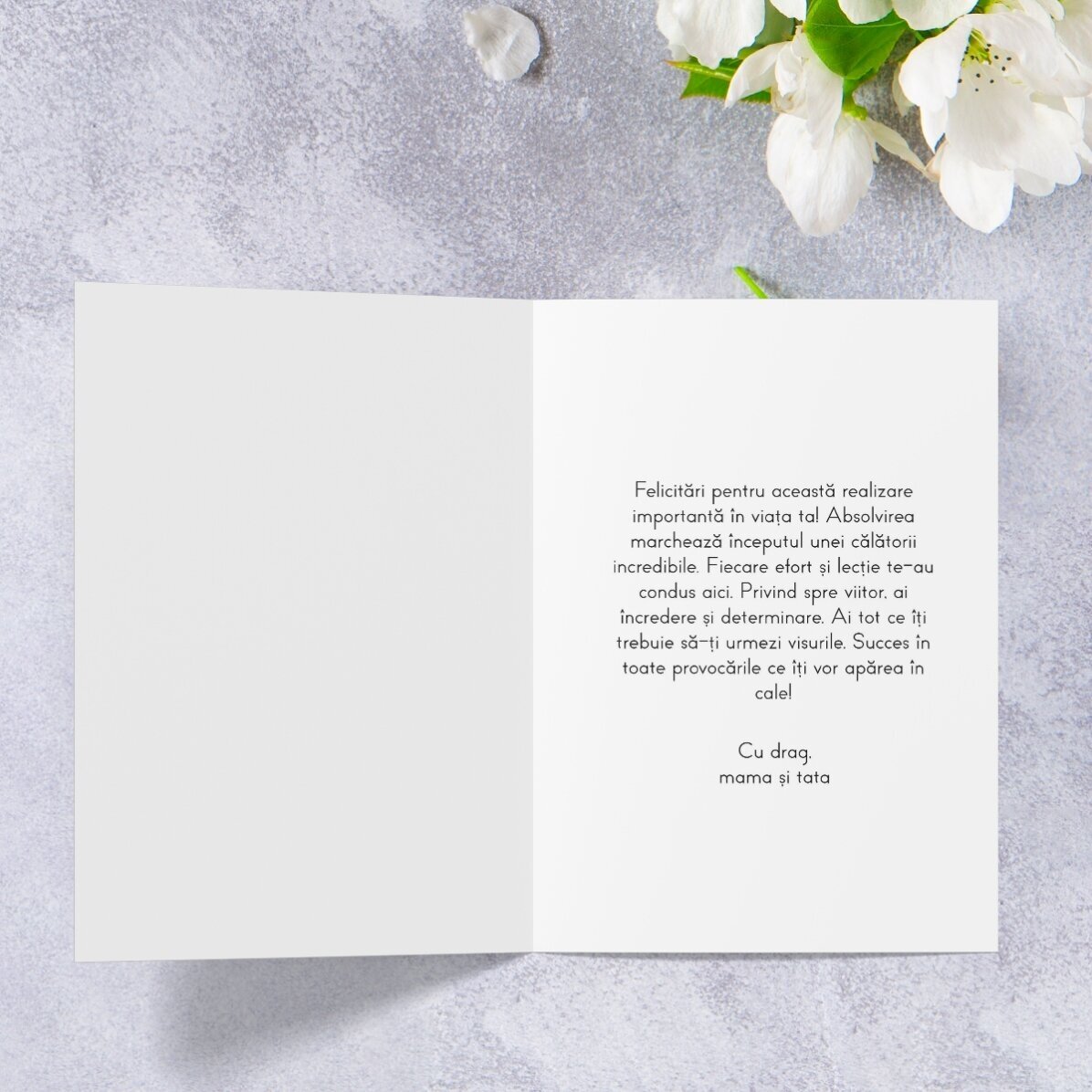 Carte de vœux personnalisée avec 3 photos et un texte - Remise des diplômes