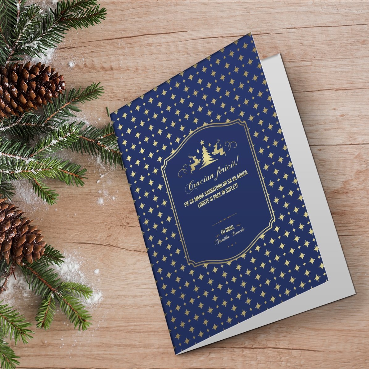 Carte de vœux personnalisée avec texte - Modèle Sparkle