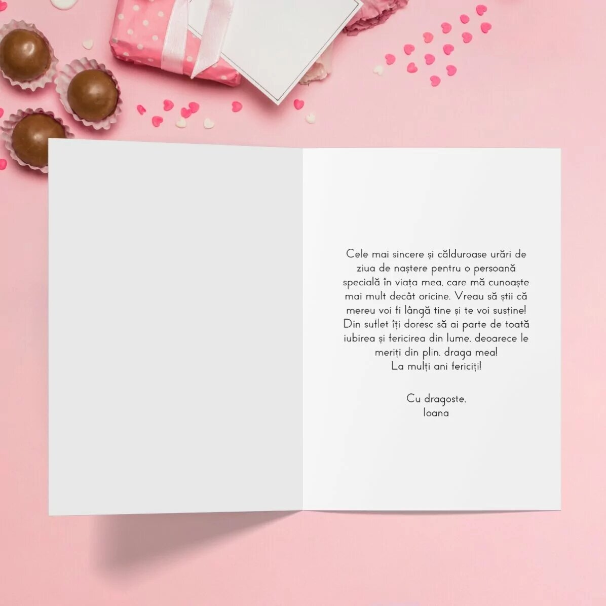 Carte de vœux personnalisée avec photo et texte - Joyeux anniversaire !